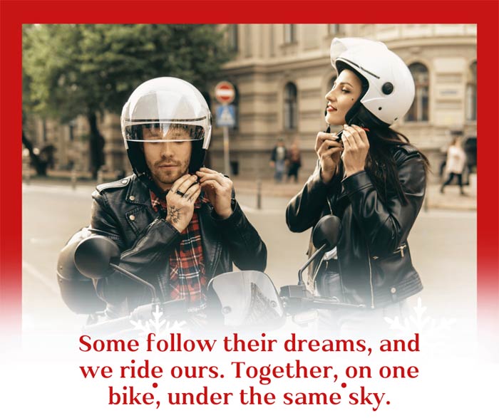 Couple Motorcycle Riding Quote