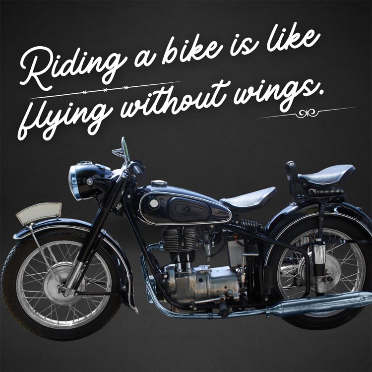 Riding a bike is like flying without wings